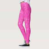 Heet Roze Glitter Meisje Show Uw Glamours Sparkle Leggings (Links)