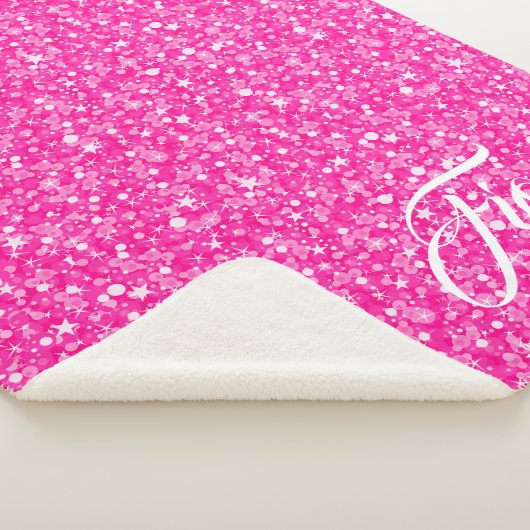 Heet Roze Glitter Naadloos Patroon Sherpa Deken (3/4)