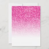 Heet Roze Glitter Witte Gradiënt Bruidsfeest Kaart (Achterkant)