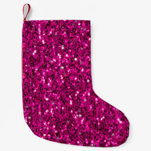 Heet roze glitters namaak glans kleine kerstsok