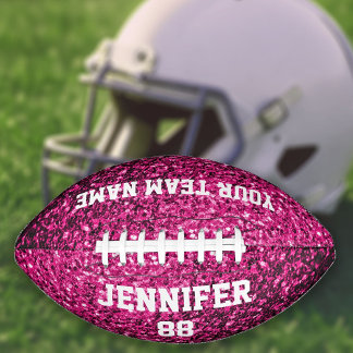 Heet roze glitters vonken Jouw aangepaste naam Tea American Football
