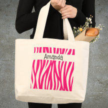Heet roze golvend dierprint boodschappentas