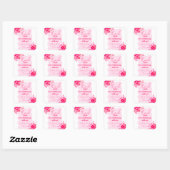 Heet roze golvende rood roze bloemenbaby shower be vierkante sticker (Vel)