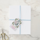 Heet roze goud bloemengroen olifant Baby shower Cadeaulabel (Met Touw)
