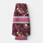Heet Roze Goud Bokeh Faux Diamonds Gepersonaliseer Flesjeskoeler (Voorkant)