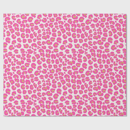 Heet roze goud luipaard patroon cadeaupapier (Vlak)