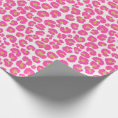 Heet roze goud luipaard patroon cadeaupapier (Hoek)