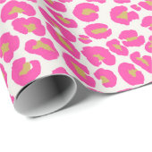 Heet roze goud luipaard patroon cadeaupapier (Rol Hoek)