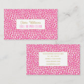 Heet roze goud luipaard patroon visitekaartje (Voorkant / Achterkant)