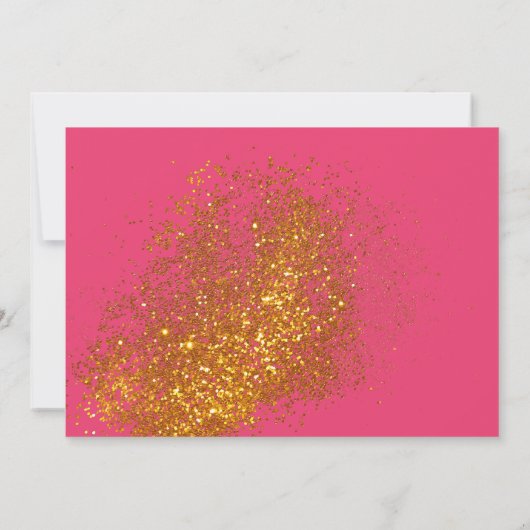 Heet Roze Goud Verjaardag Diner Kaart (Achterkant)