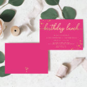 Heet Roze Goud Verjaardag Lunch Kaart