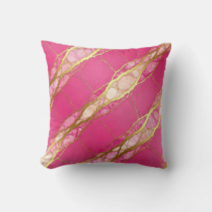 Heet roze + gouden moderne luxe marmeren sierkusse kussen