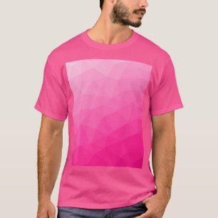Heet roze gradiënt geometrisch maaspatroon t-shirt