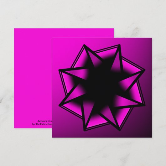 Heet Roze Gradiënt Star Bow Kaart (Voorkant / Achterkant)