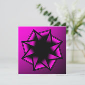 Heet Roze Gradiënt Star Bow Kaart (Staand voorkant)