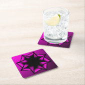 Heet Roze Gradiënt Star Bow Vierkante Kartonnen Onderzetter (Insitu)