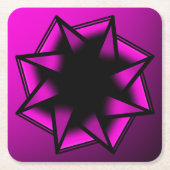 Heet Roze Gradiënt Star Bow Vierkante Kartonnen Onderzetter (Voorkant)