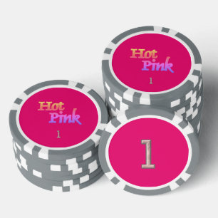 Heet Roze grijs 1 gestreepte poker chip