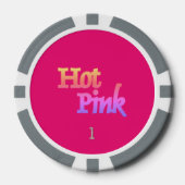 Heet Roze grijs 1 gestreepte poker chip (Voorkant)