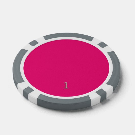 Heet Roze grijs 1 gestreepte poker chip (Enkel)