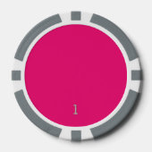 Heet Roze grijs 1 gestreepte poker chip (Voorkant)