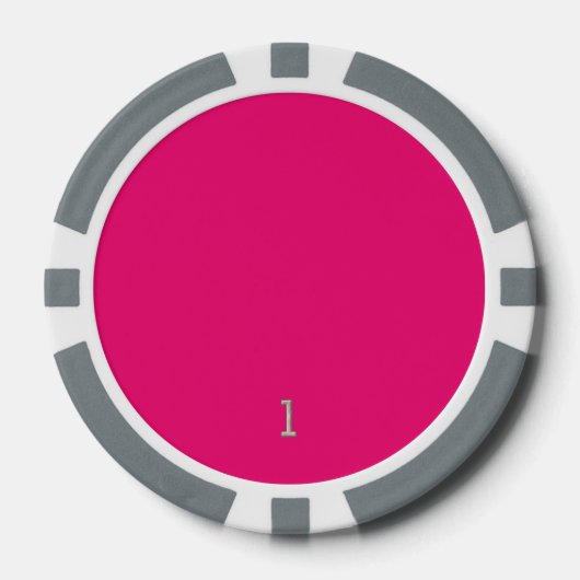 Heet Roze grijs 1 gestreepte poker chip (Voorkant)