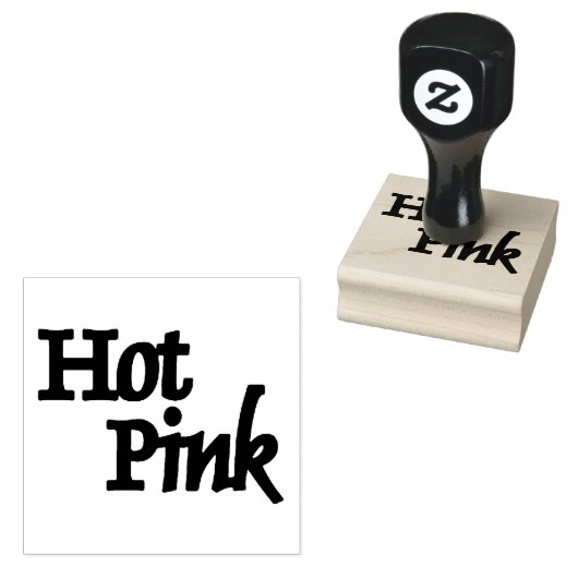 Heet Roze grote rubberen stempel met handvat (Gestempeld)