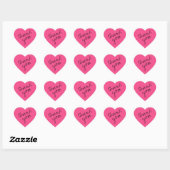 Heet Roze Hart Dank u Sticker (Vel)