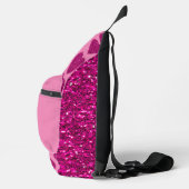 Heet roze hart glitter sparkle patroon Custom Name Sling Bag (Rechts)