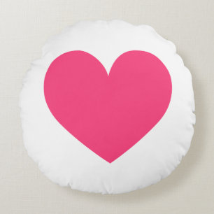 Heet Roze Hart met Polka Dots Patroon Modern Rond Kussen