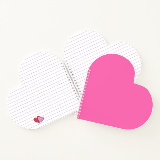 Heet roze hartvormig Notitieboek (Binnen)