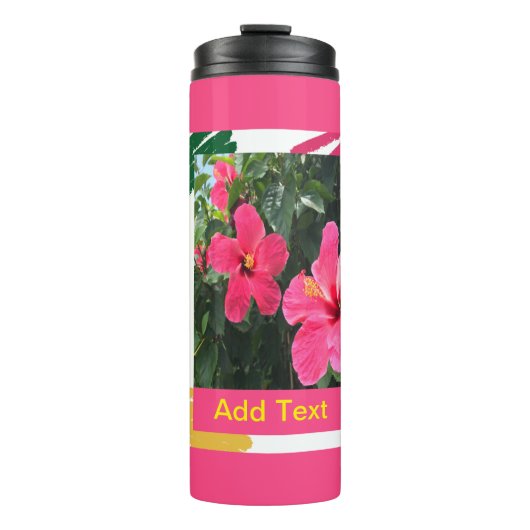 Heet Roze Hibiscus Thermosbeker (Voorkant)