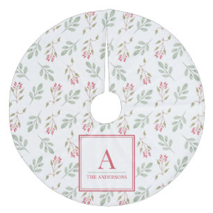 Heet Roze Holly Berry Kerstboom Rok Fleece Kerstboom Rok