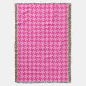 Heet roze houndstooth ruitjesontwerp deken (Voorkant Verticaal)
