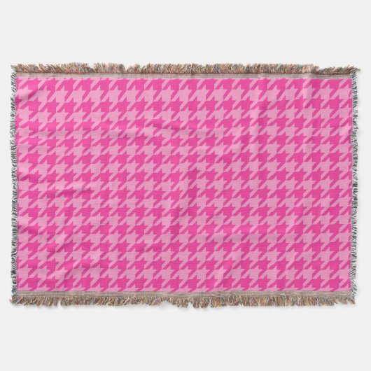 Heet roze houndstooth ruitjesontwerp deken (Voorkant)