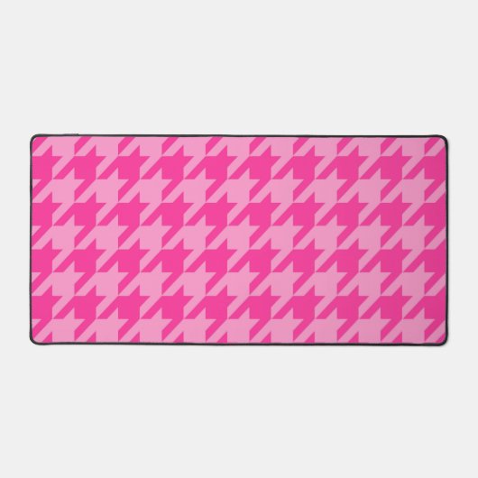 Heet roze houndstooth ruitontwerp bureaumat (Voorkant)