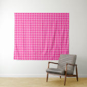 Heet roze houndstooth ruitontwerp wandkleed (In Situ (horizontaal))