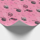 Heet Roze Kat Liefde Kittens en garen Kinderen Cadeaupapier (Hoek)