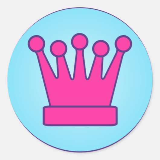 Heet Roze Kroon Sticker (Voorkant)