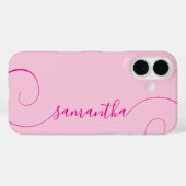 Heet Roze Krullende Handtekening Case-Mate iPhone Case (Achterkant (horizontaal))