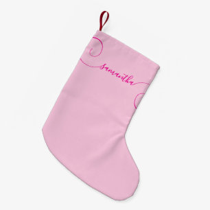 Heet Roze Krullende Handtekening Kleine Kerstsok