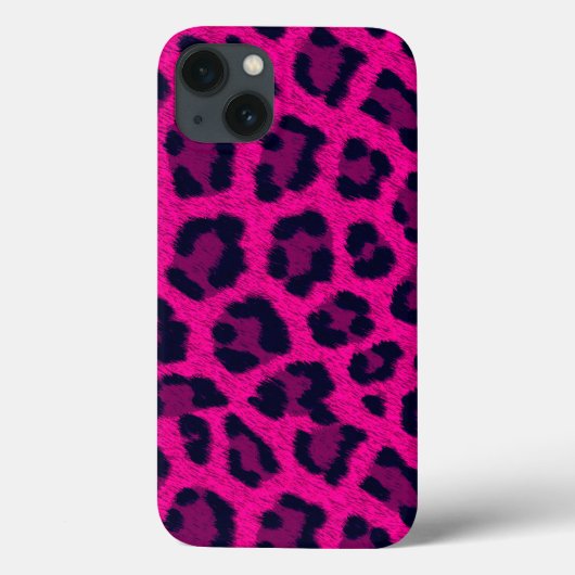 Heet Roze Leopard Print Telefoon Case (Achterkant)
