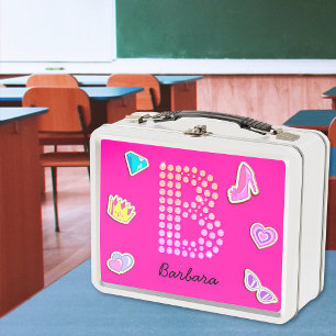 Heet roze letter B monogram meisjes terug naar sch