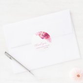 Heet Roze Levendig Bloemend Bruiloft Feest Bedankt Ronde Sticker (Envelop)