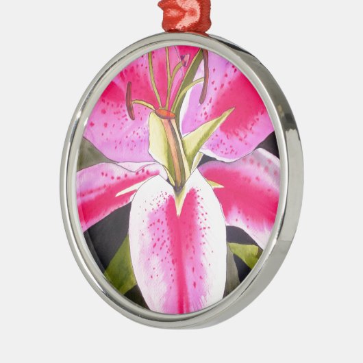 Heet roze lib Tenerife pop art waterverf Metalen Ornament (Links)