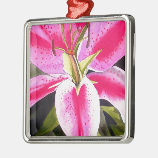 Heet roze lib Tenerife pop art waterverf Metalen Ornament (Links)