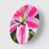 Heet roze lib Tenerife pop art waterverf Ronde Klok (Hoek)