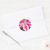 Heet roze lib Tenerife pop art waterverf Ronde Sticker (Envelop)