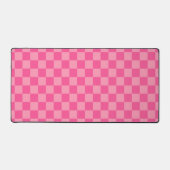 Heet Roze Licht Roze Checker Patroon Desk Mat (Voorkant)