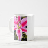 Heet-Roze liembloem waterverf pop Koffiemok (Voorkant links)